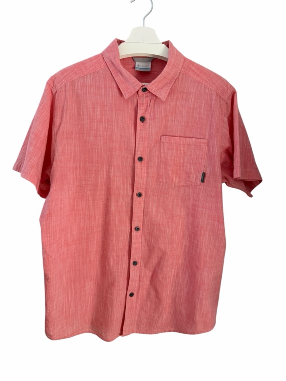 COLUMBIA Coral Short Sleeve Button Up Shirt Casual Summer Lightweight cotton l